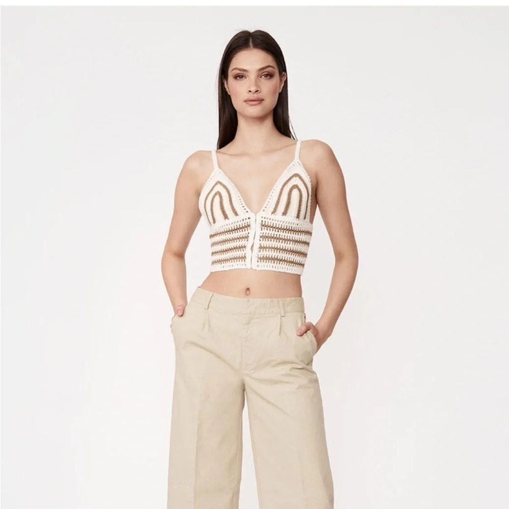 NWT BARDOT Revolve Farrah  Knit Bralette In Multi Stripe M